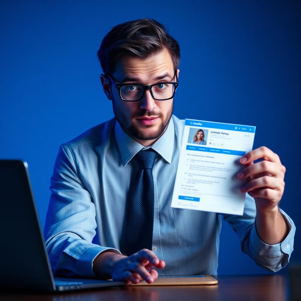 Executivo preocupado com perfil do LinkedIn restrito