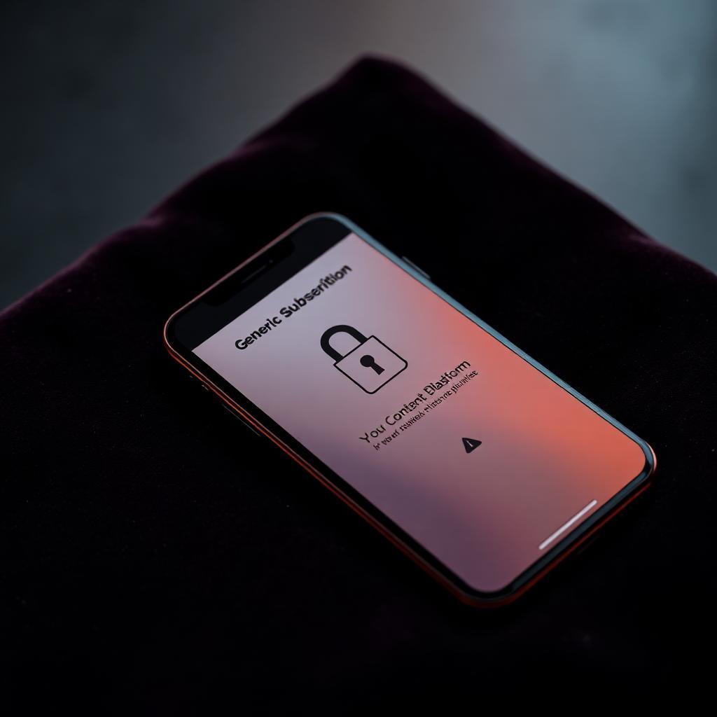 Smartphone com interface de plataforma de assinatura e símbolo de bloqueio
