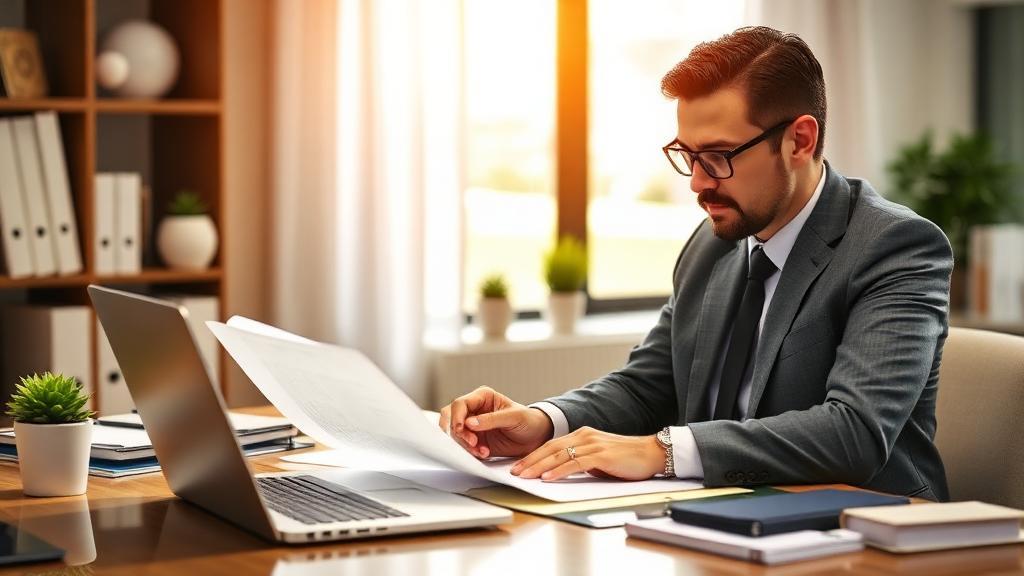 Advogado do consumidor analisando documentos de compras internacionais e legislação de proteção ao consumidor