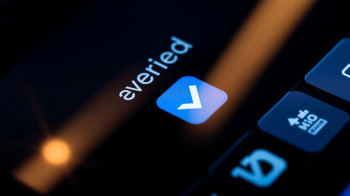 Selo de verificação em destaque na tela do celular