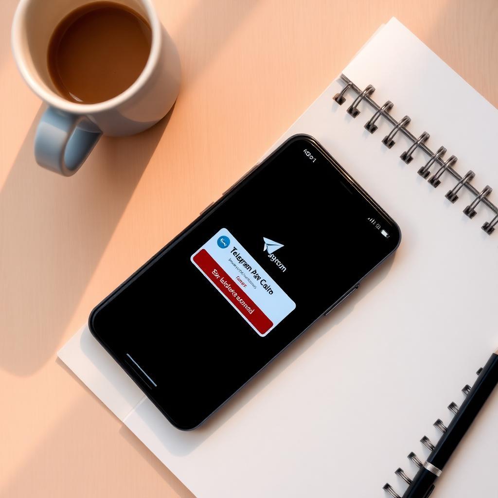 Smartphone sobre mesa com café mostrando notificação de banimento do Telegram